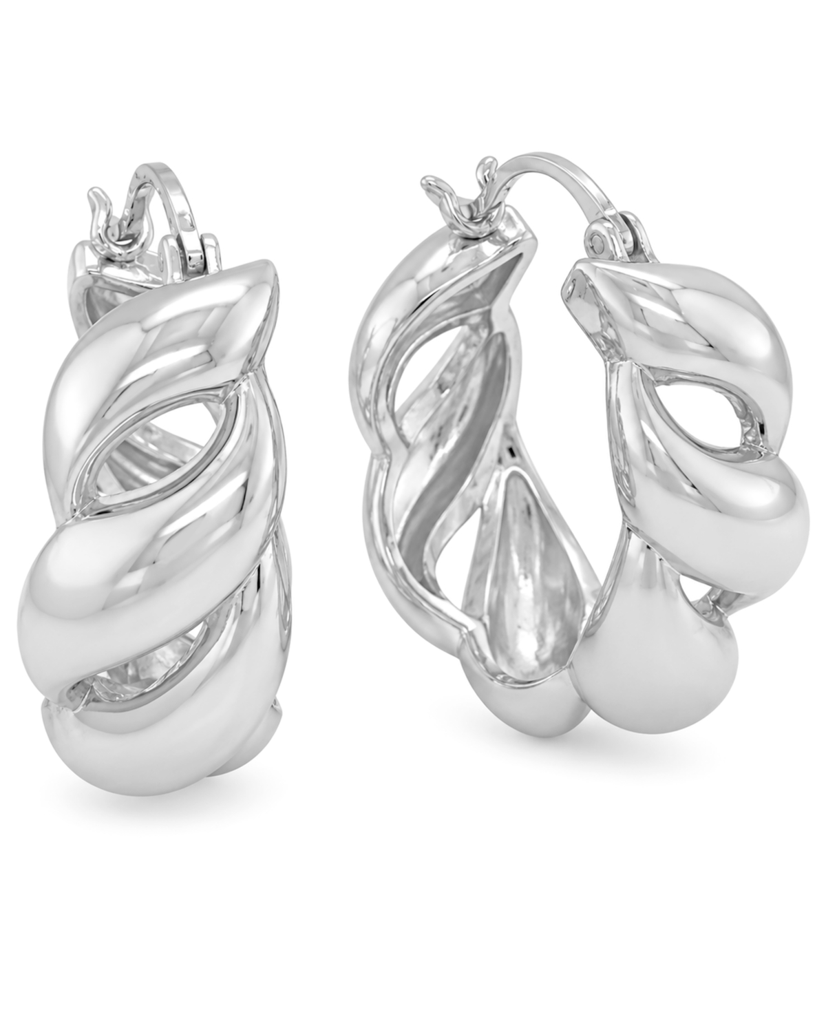 And Now This Open Twisted Hoop Earring - Fine Silver Plated