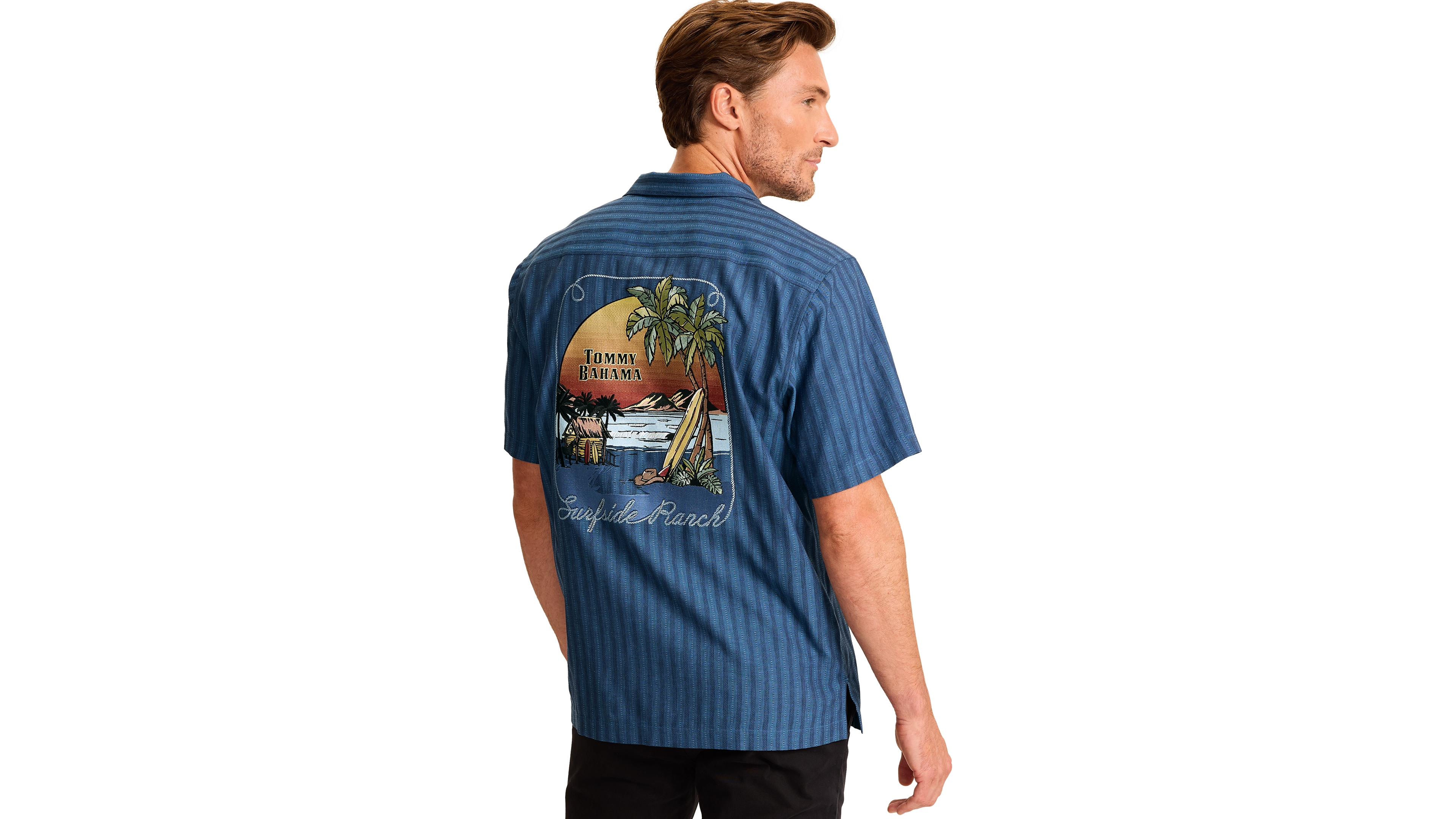 Tommy Bahama Men's Surfside Ranch Short-Sleeve Bungalow-Collar Silk Shirt