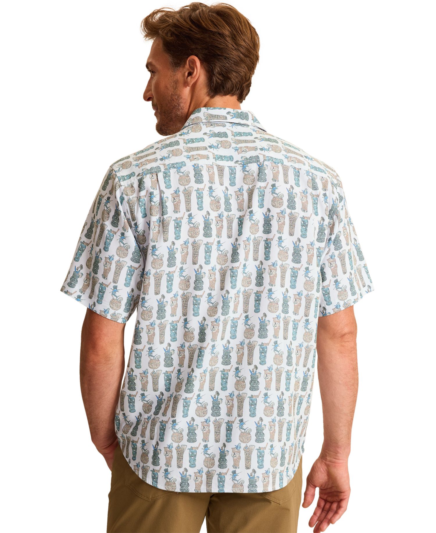 Men's Coastal Ease Tiki Tango Short-Sleeve Printed Shirt