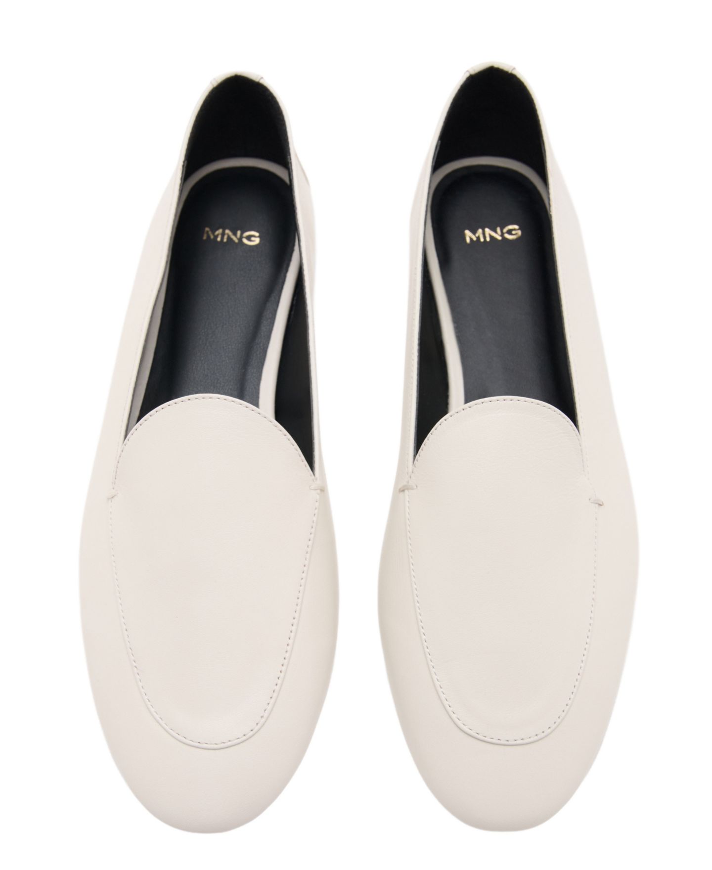 Женские туфли MANGO Penny Leather Round-Toe, цвет: Белый — фото 2
