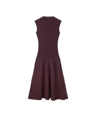 Women's A-Line Mock Neck Textured Dress