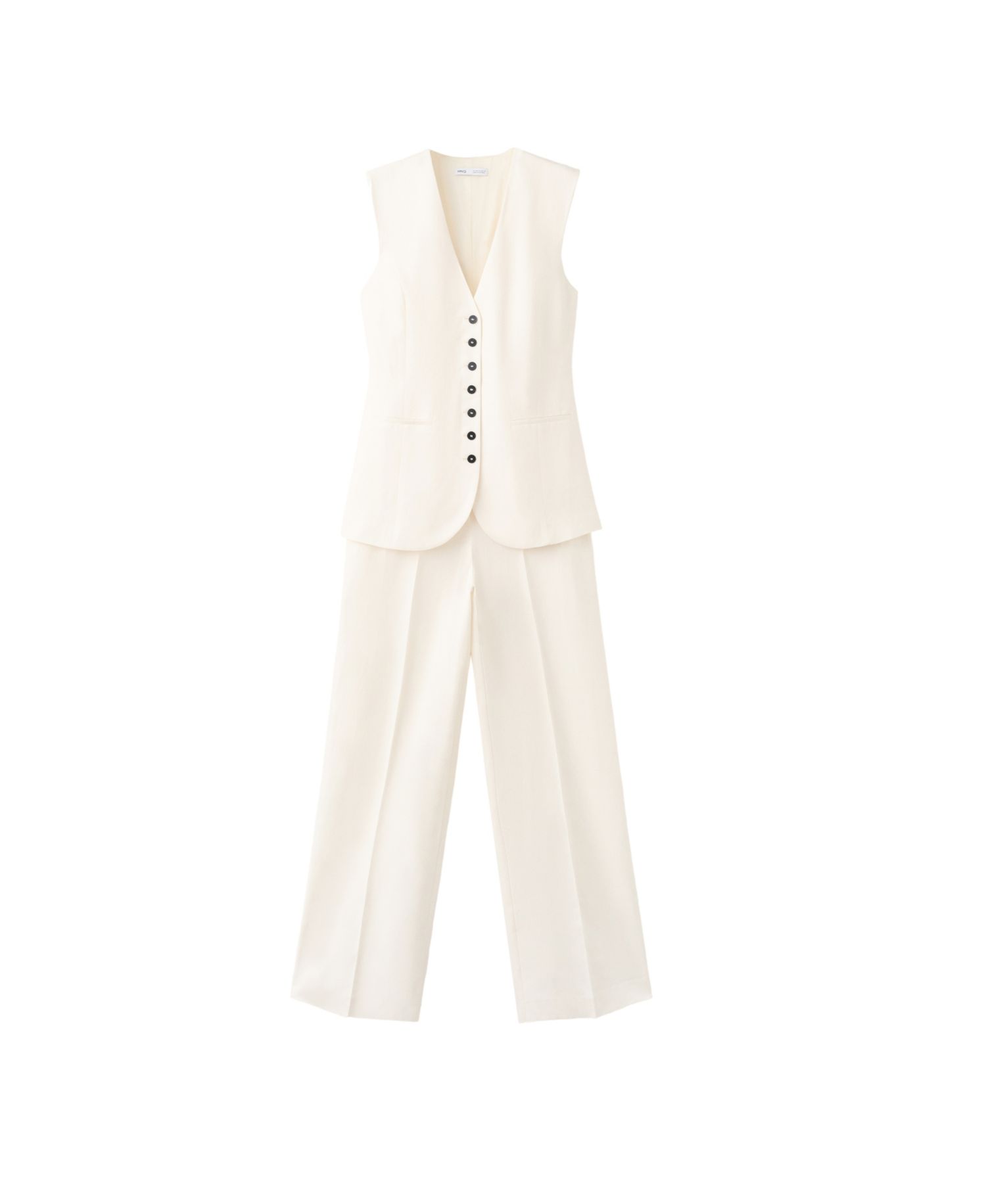 Women's Linen-Blend Wide-Leg Sleeveless Jumpsuit