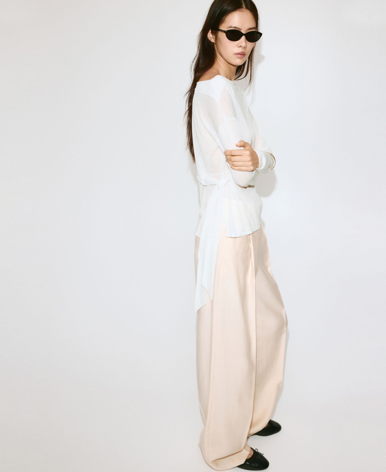 Women's Fine-Knit Bow Boat-Neck Long-Sleeve Sweater