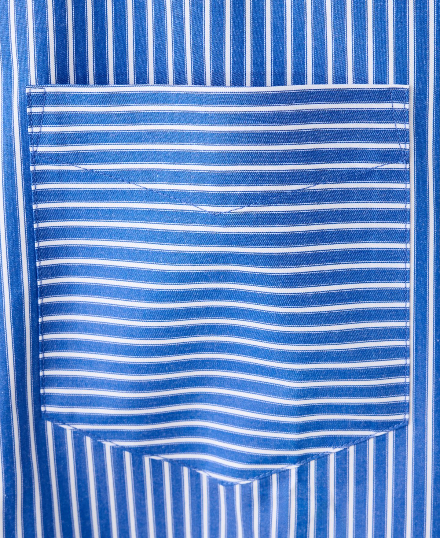 Женская рубашка Mango Pocket Striped Crop, цвет: Синий — фото 2