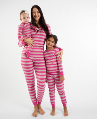 Matching Mommy & Me Berry and Chime Striped Cotton Pajamas