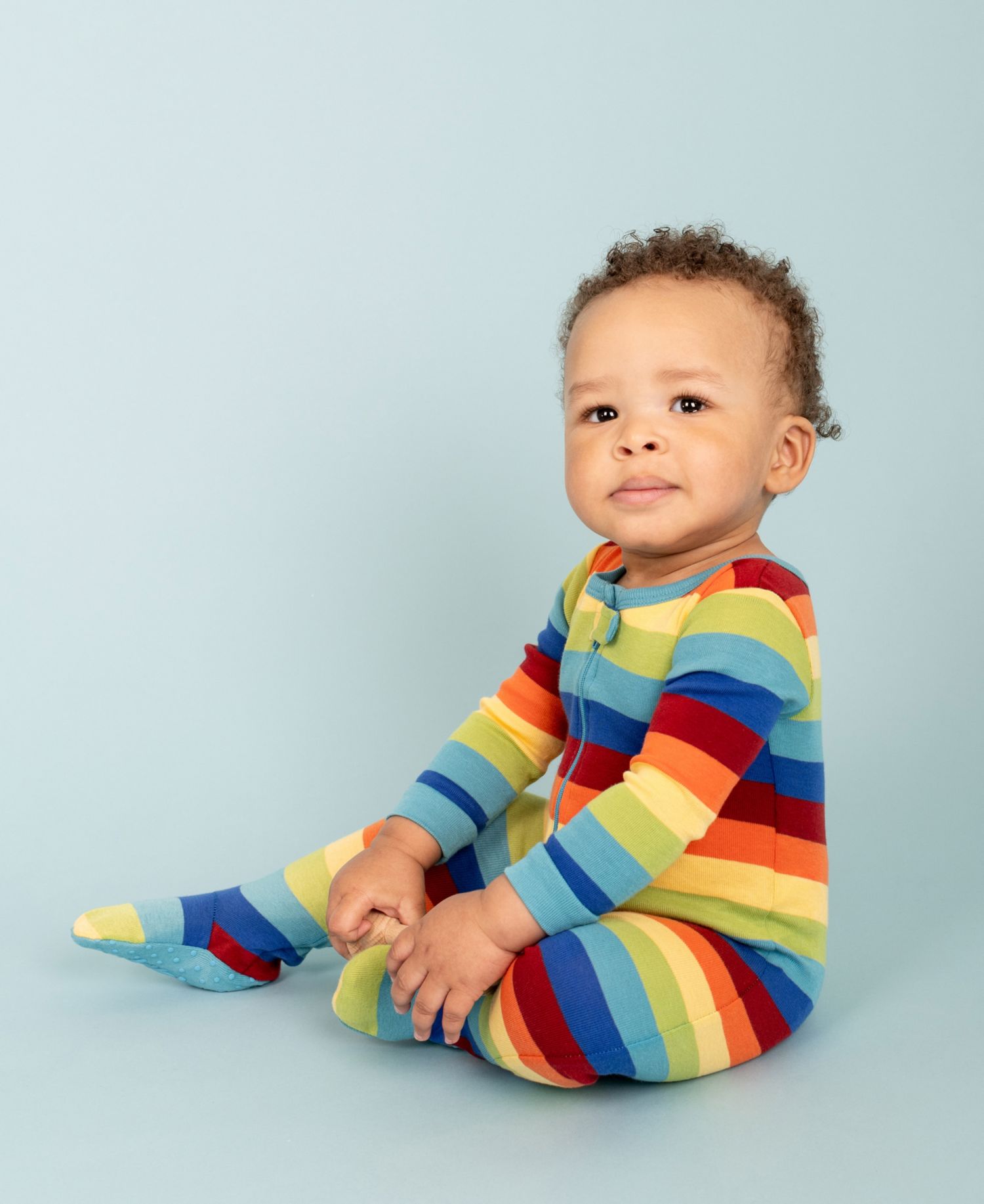 Baby Boys' and Girls' Striped Footed Long-Sleeve Pajamas, 1-Piece
