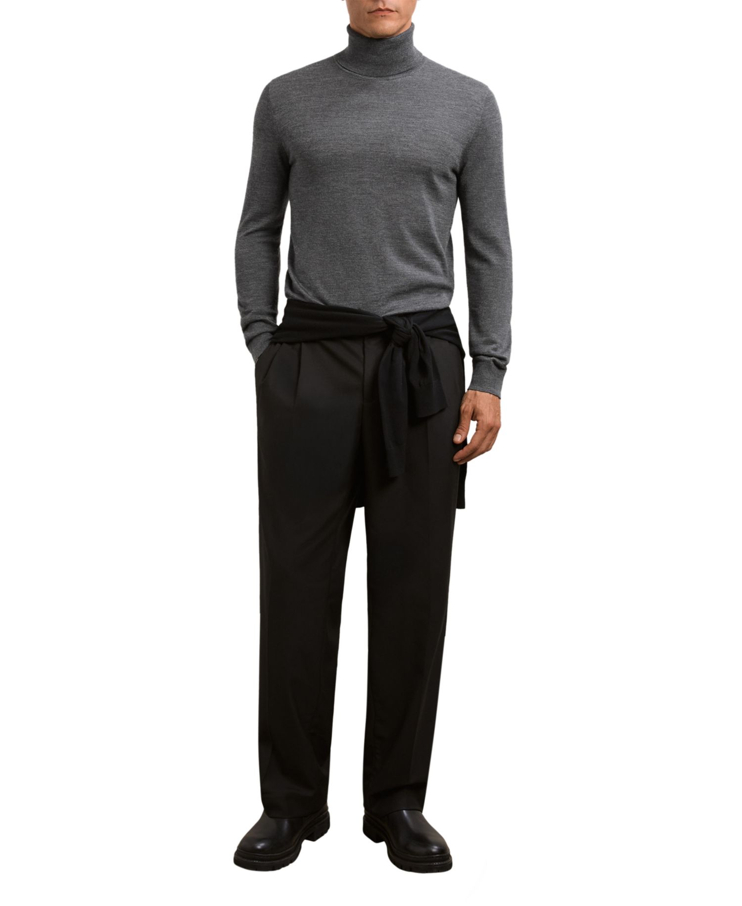 Men's Caine Merino Wool Turtleneck Slim-Fit Sweater