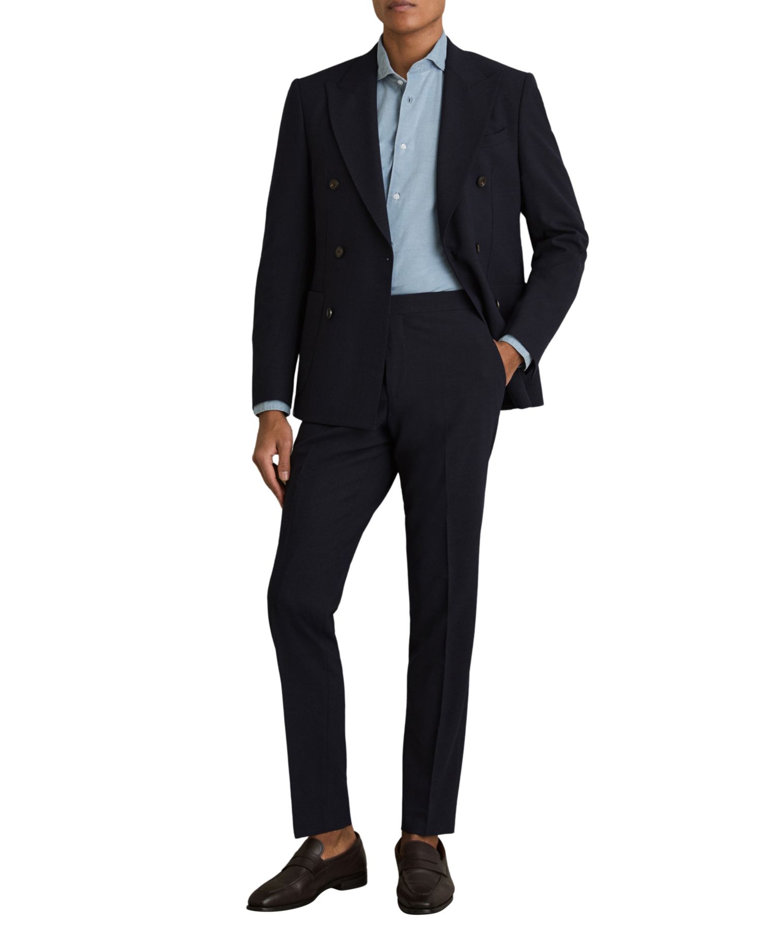 Men's Draper Cutaway Collar Regular-Fit Chambray Shirt