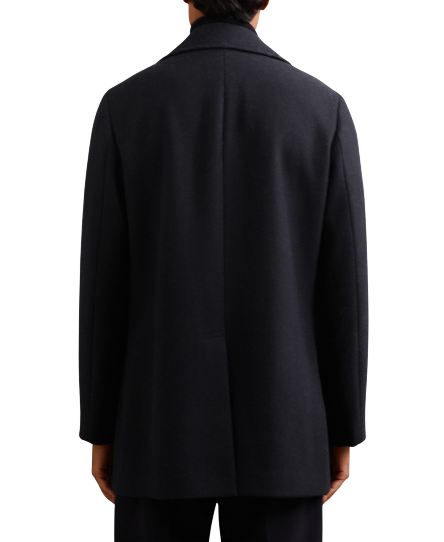 Men's Present Double-Breasted Wool-Blend Regular-Fit Pea Coat