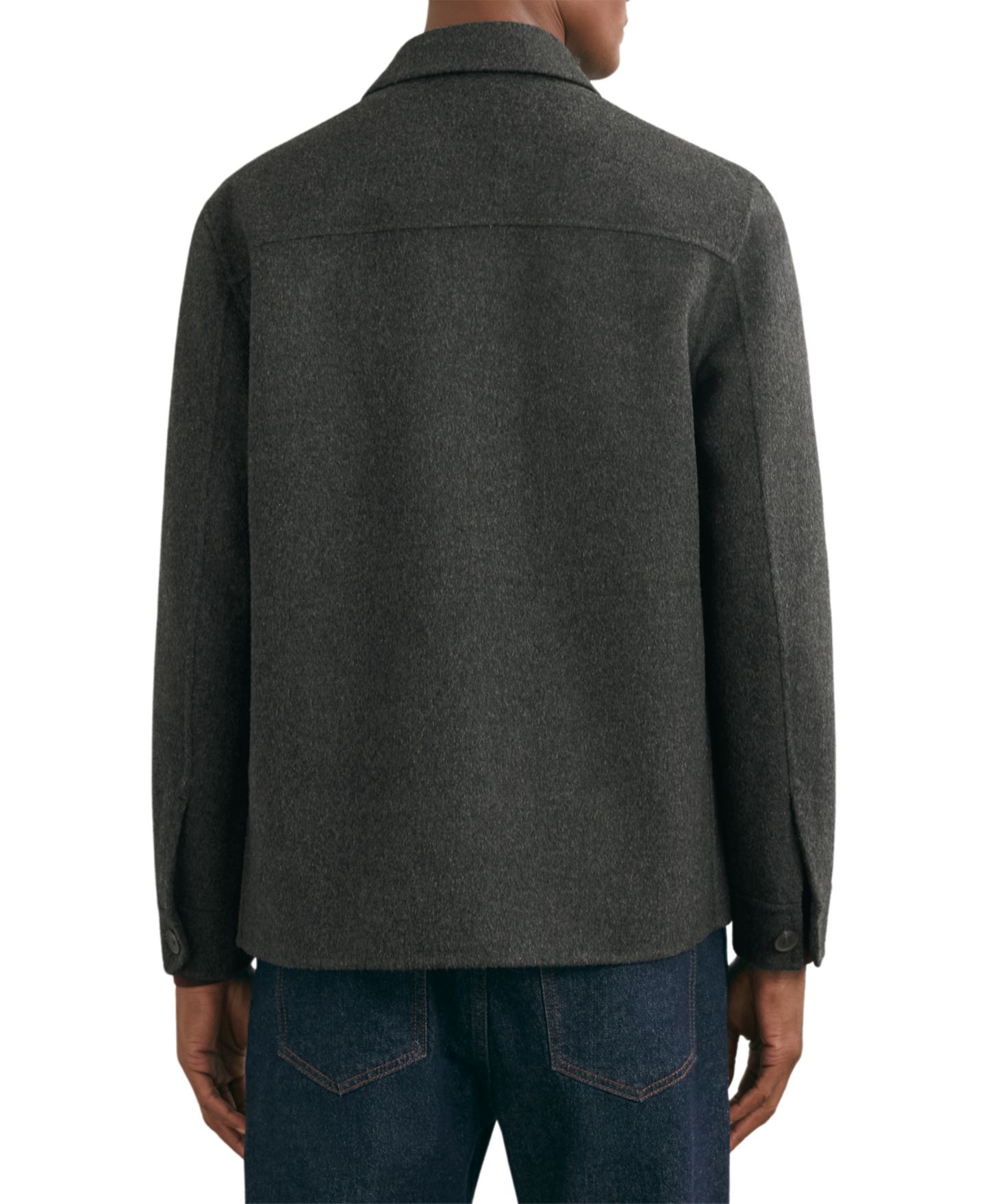 Мужская куртка REISS Net Wool-Blend Regular-Fit Shirt Jacket, цвет: Угольный серый — фото 2