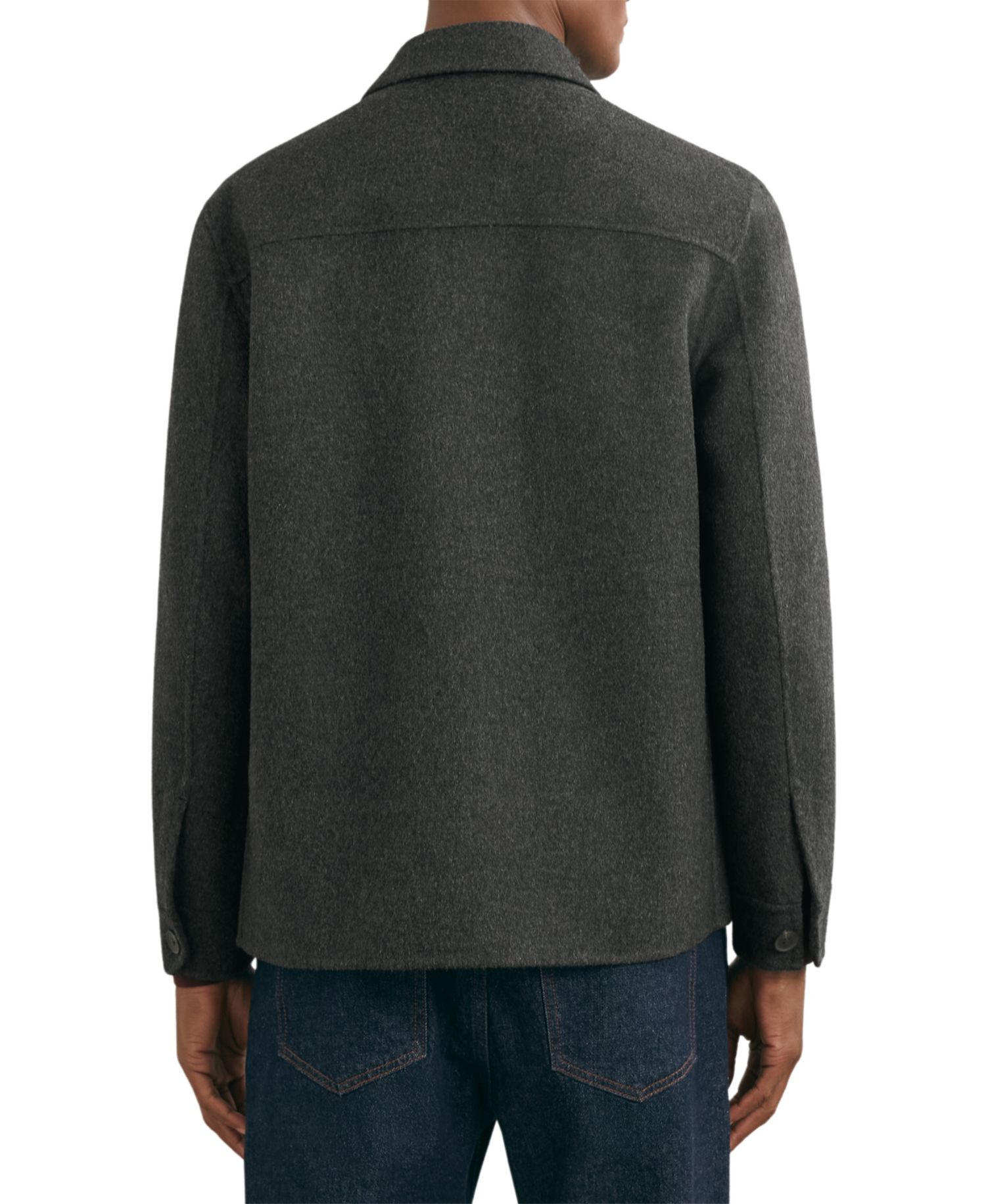 Men's Net Wool-Blend Regular-Fit Shirt Jacket