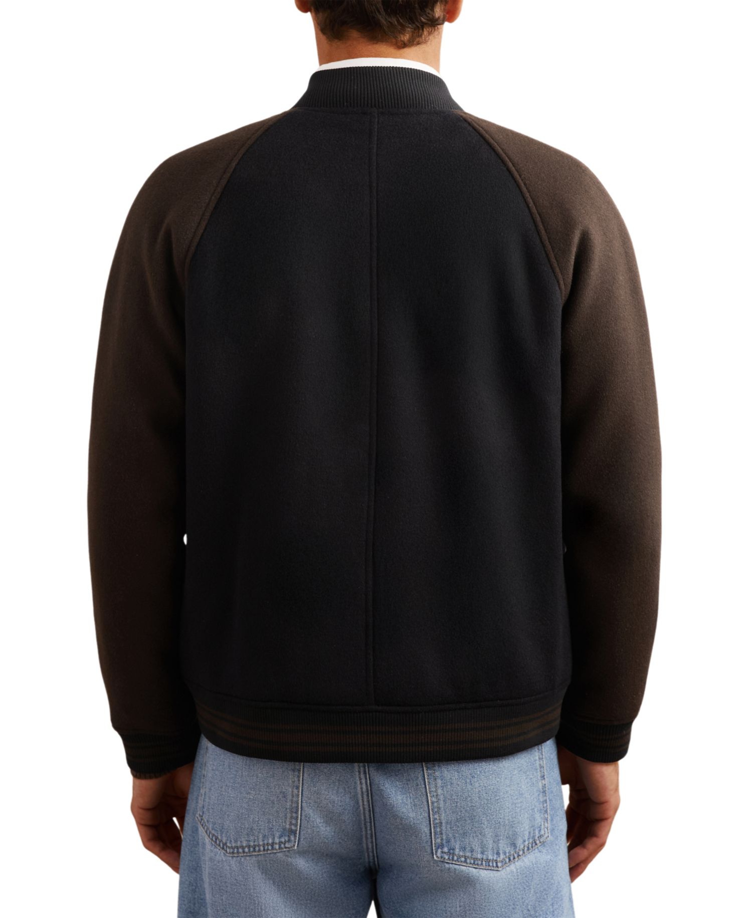 Men's Rylan Wool-Blend Colour-Block Bomber Jacket