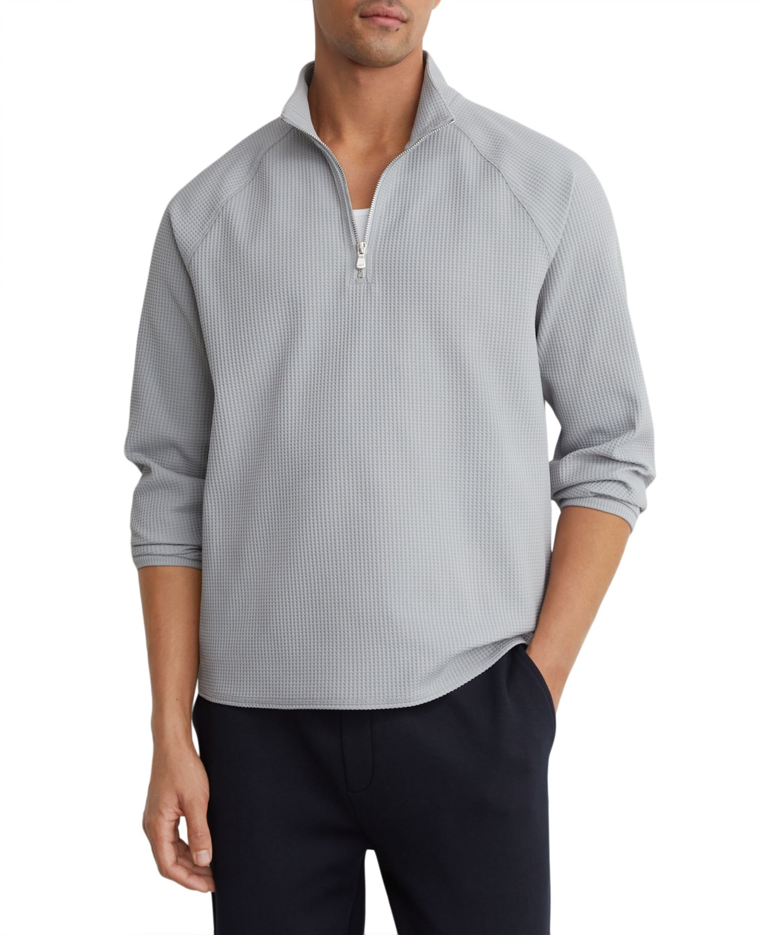 Men's Lennox Half-Zip Funnel-Neck Waffle-Knit Sweatshirt