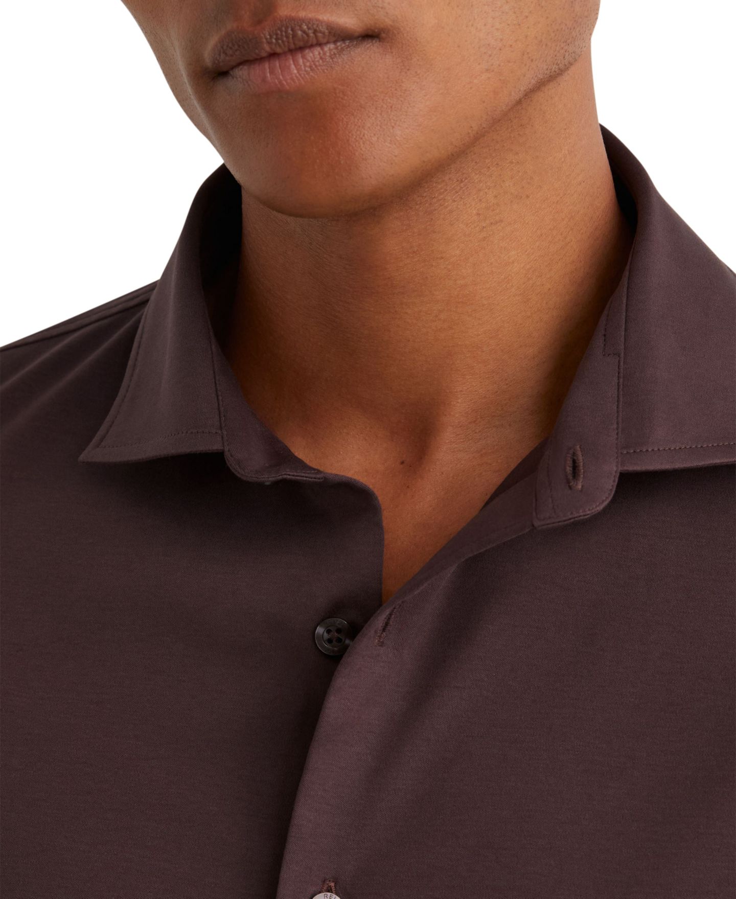 Мужская рубашка REISS Duke Air-Water Slim-Fit, цвет: Тёмный сливовый — фото 5
