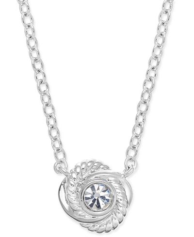 spade infinity kate necklace york silver knot tone beyond crystal mini
