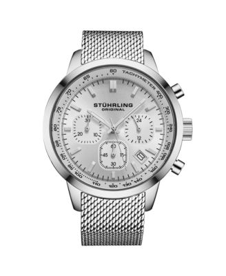 Chronoport 4082 Men s Quartz Chronograph Watch, 44mm Stainless Steel Mesh Bracelet