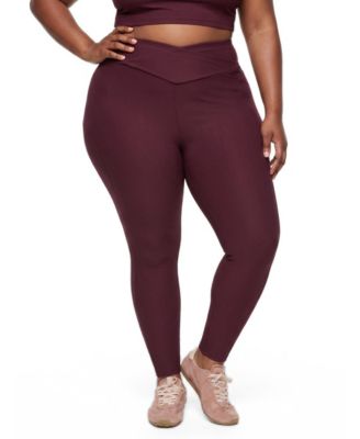 Plus Size TRU Performance Rib V-Band High-Rise Ribbed Active Leggings