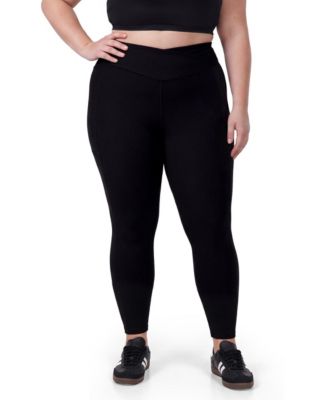 Plus Size TRU Performance Rib V-Band High-Rise Ribbed Active Leggings