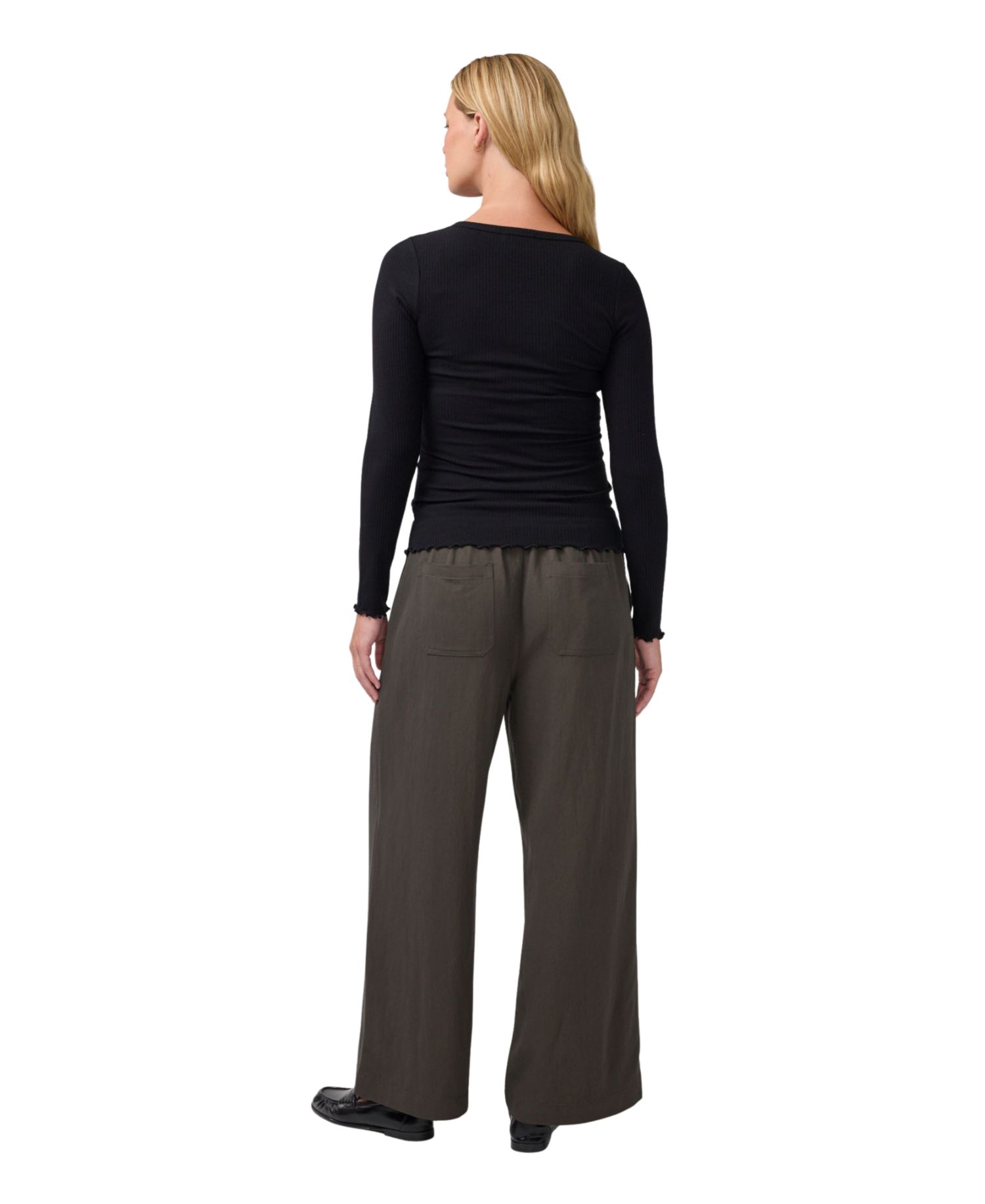Maternity Over-Belly Wide-Leg High-Rise Pant