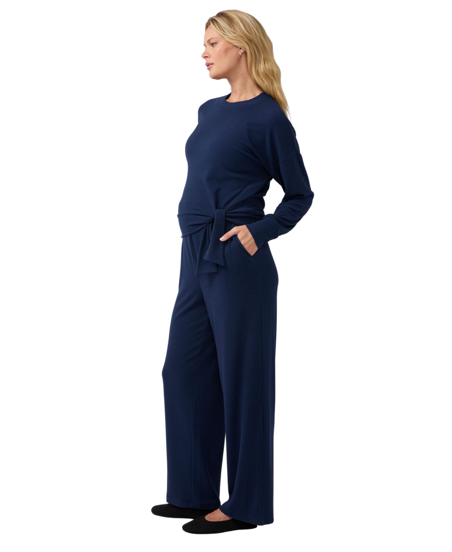 Maternity High-Rise Wide-Leg Pull-On Pants