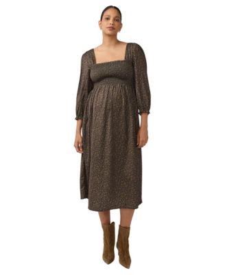 Women's Ingrid + Isabel Smocked Sateen Nursing Midi Dress