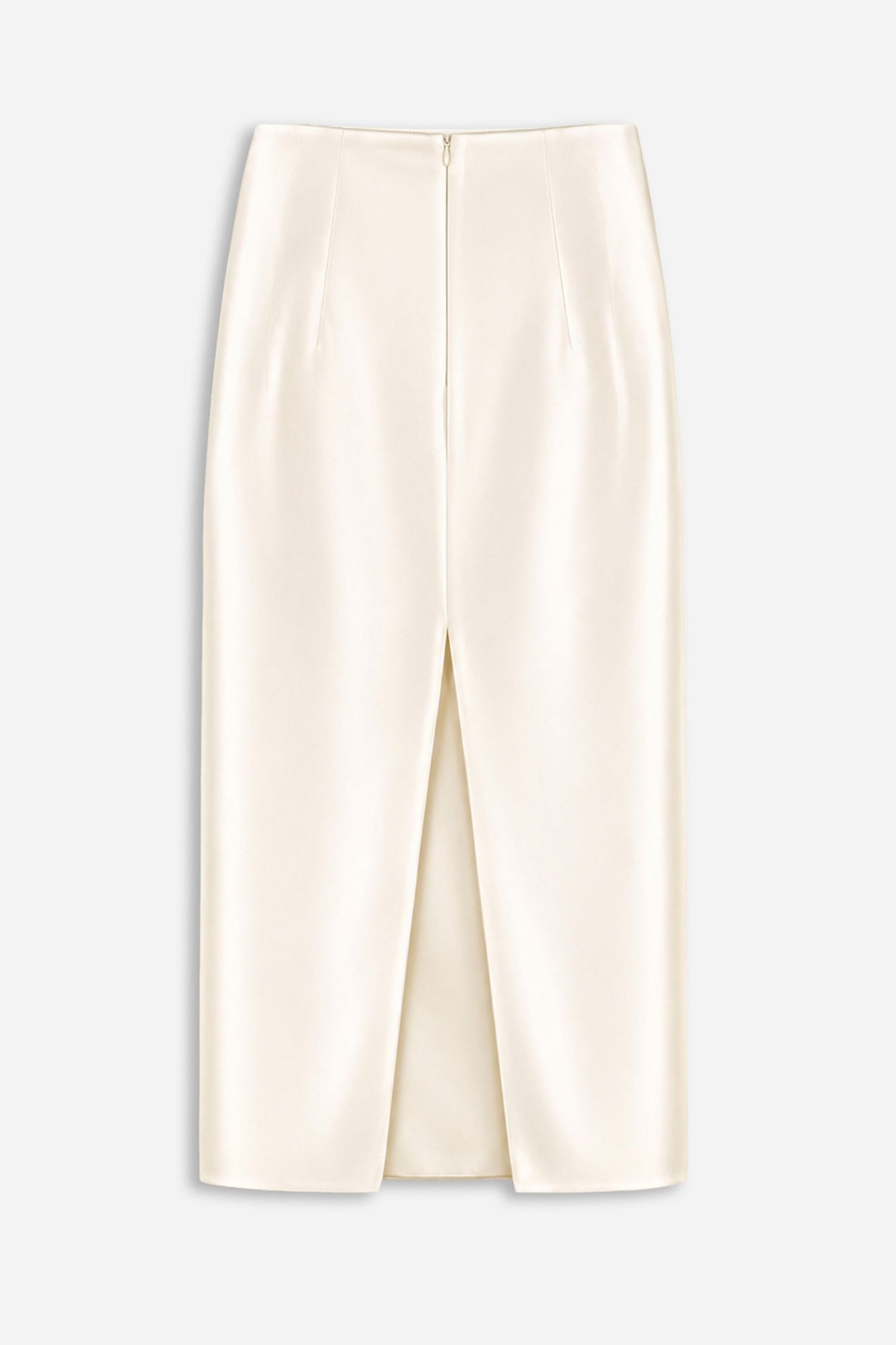 Women's Satin High-Waisted Pleated Pencil Midi Skirt