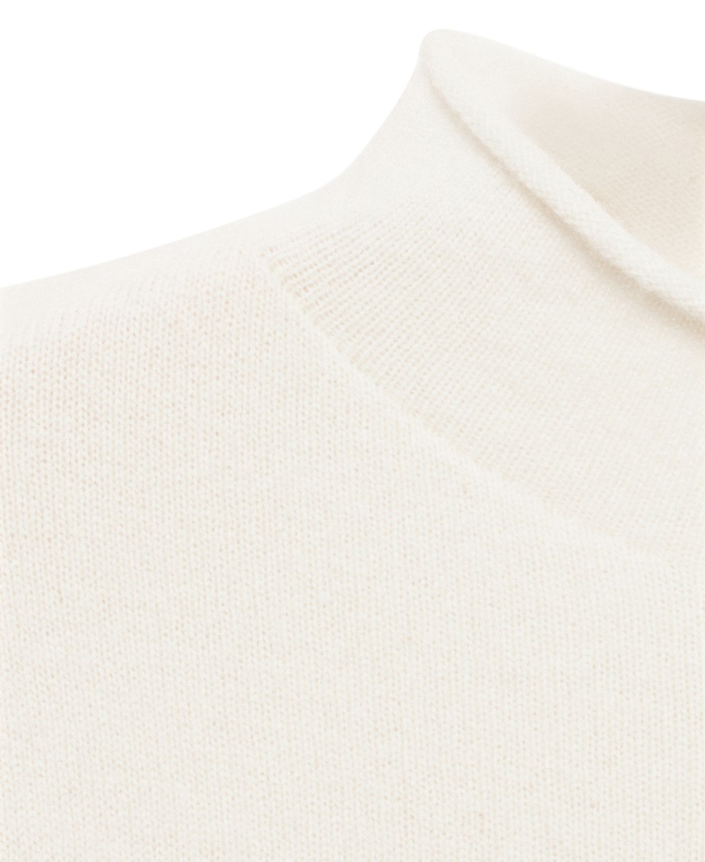 Женский свитер MANGO Selection Cashmere Mock-Neck Lightweight, цвет: Экрю — фото 5
