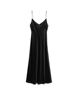 Women's Selection Satin V-Neck Midi Slip Dress
