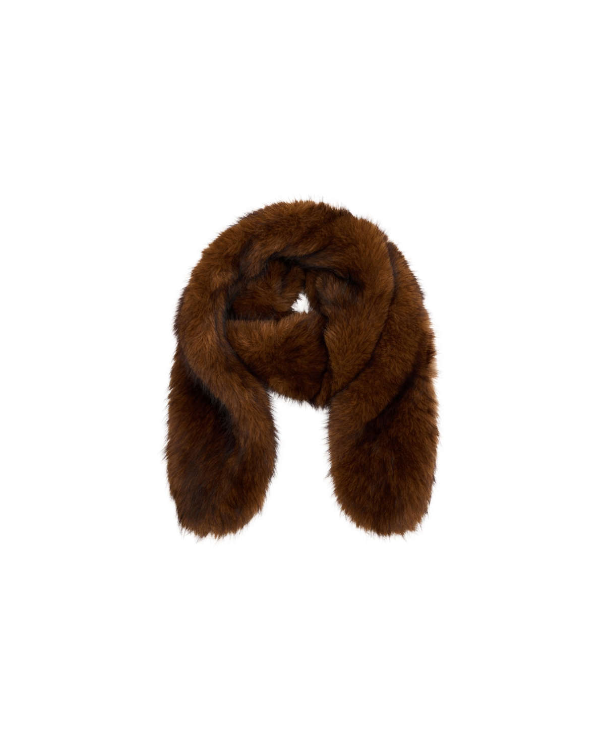 Mango Selection Plush Faux-fur Scarf In Brown