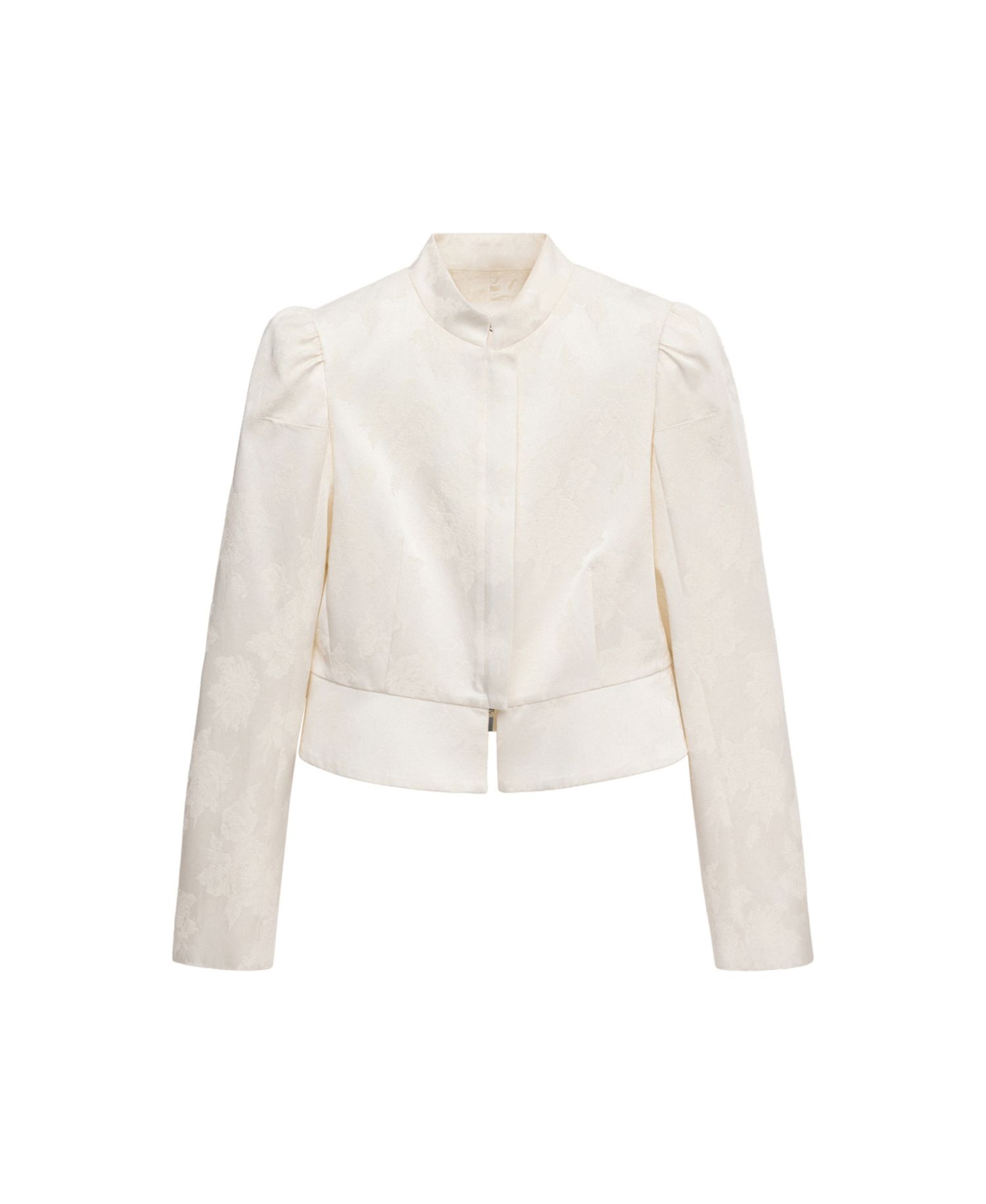 Women's Selection Slim-Fit Jacquard Band-Collar Jacket