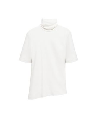Women's Selection High-Neck Asymmetric-Hem Blouse