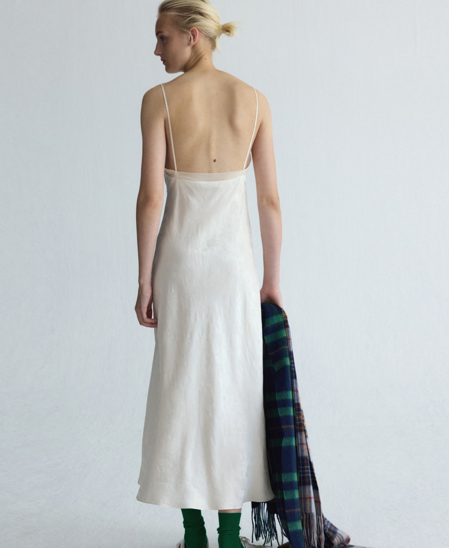 Women's Selection Floral Jacquard Slip Dress