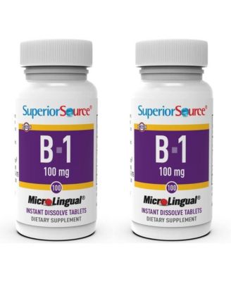 Vitamin B1 Thiamin, 100 Milligram, Under The Tongue Quick Dissolve MicroLingual Tablets, 100 Count, Increased Metabolism and Energy