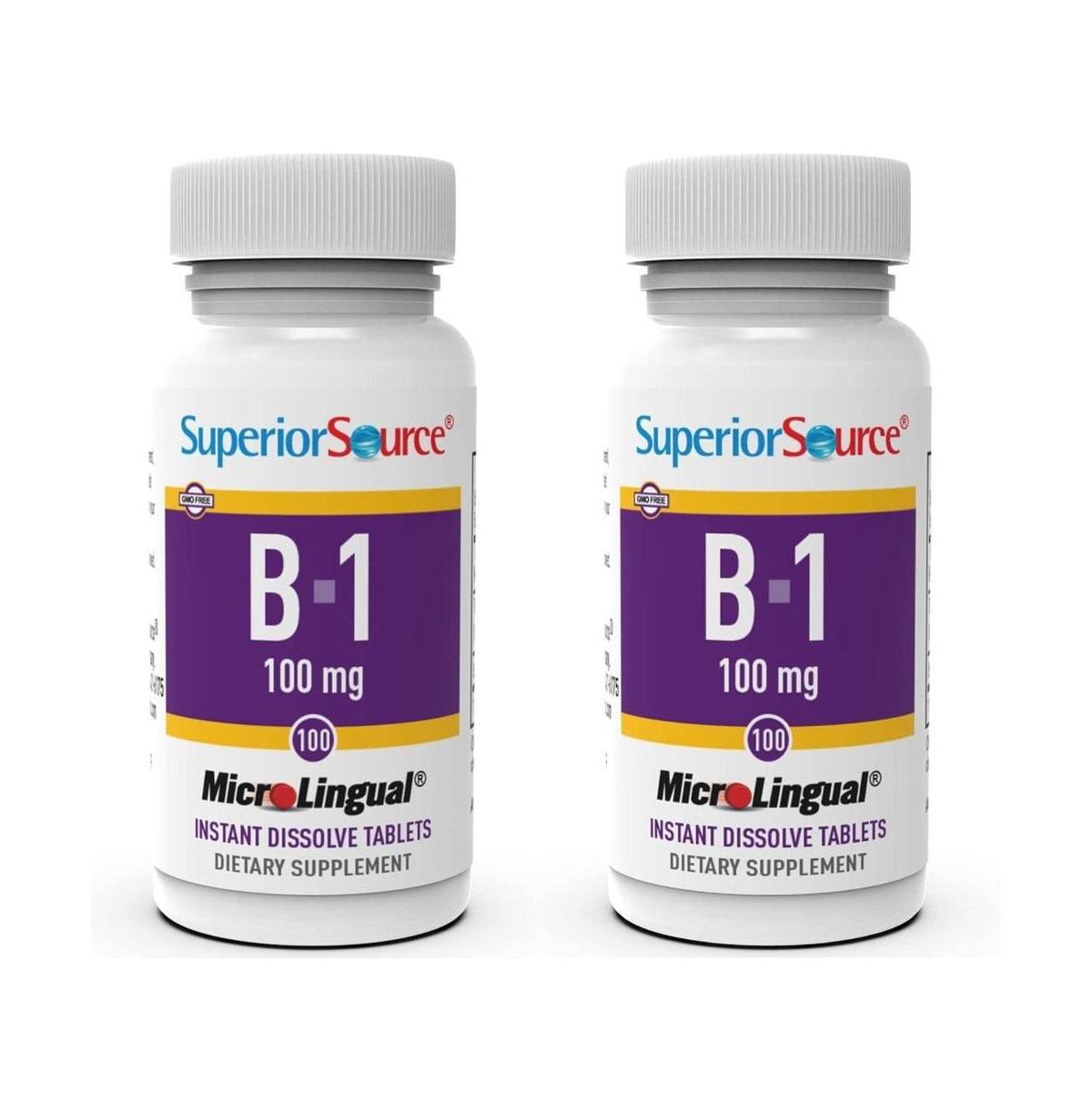Superior Source Vitamin B1 Thiamin, 100 Milligram, Under The Tongue Quick Dissolve MicroLingual Tablets, 100 Count, Increased Metabolism and Energy