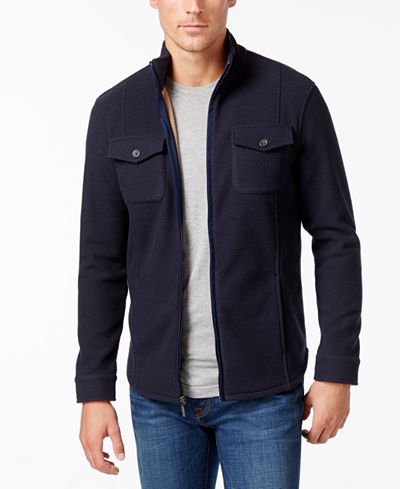 Tasso Elba Men's Fleece Twill Jacket, Only at Macy's