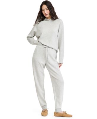 Petite Cozy Ribbed Relaxed Fit Drawstring Joggers