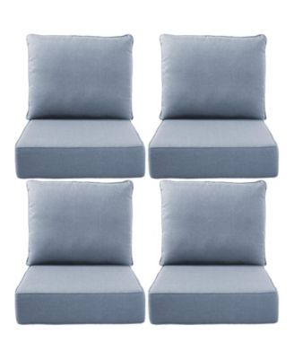 24"x22"x6" Patio Thick Cushions and Pillows Set - Deep Seat Indoor/Outdoor Water and Fade Resistant