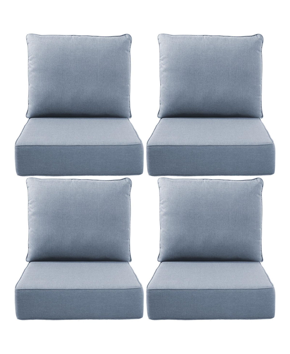 Bellefurn 24"x22"x6" Patio Thick Cushions and Pillows Set
