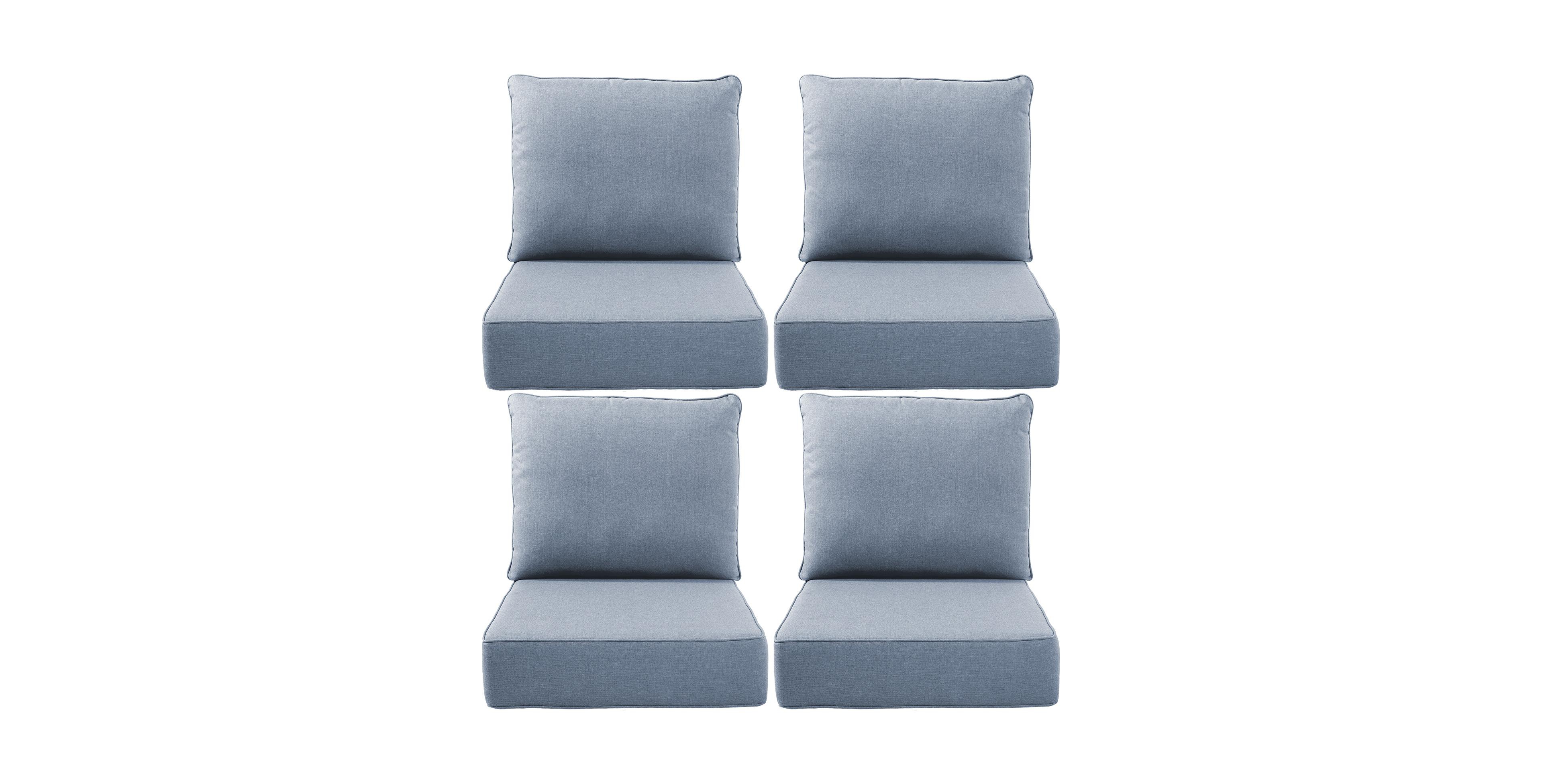 Bellefurn 24"x22"x6" Patio Thick Cushions and Pillows Set