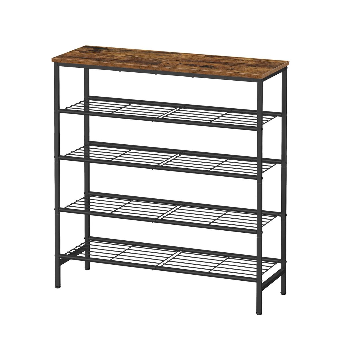 SongmicsHome 5-Tier Shoe Rack, Free-Standing Shoe Storage Rack, for Closet, Entryway, Living Room, Metal Organizer