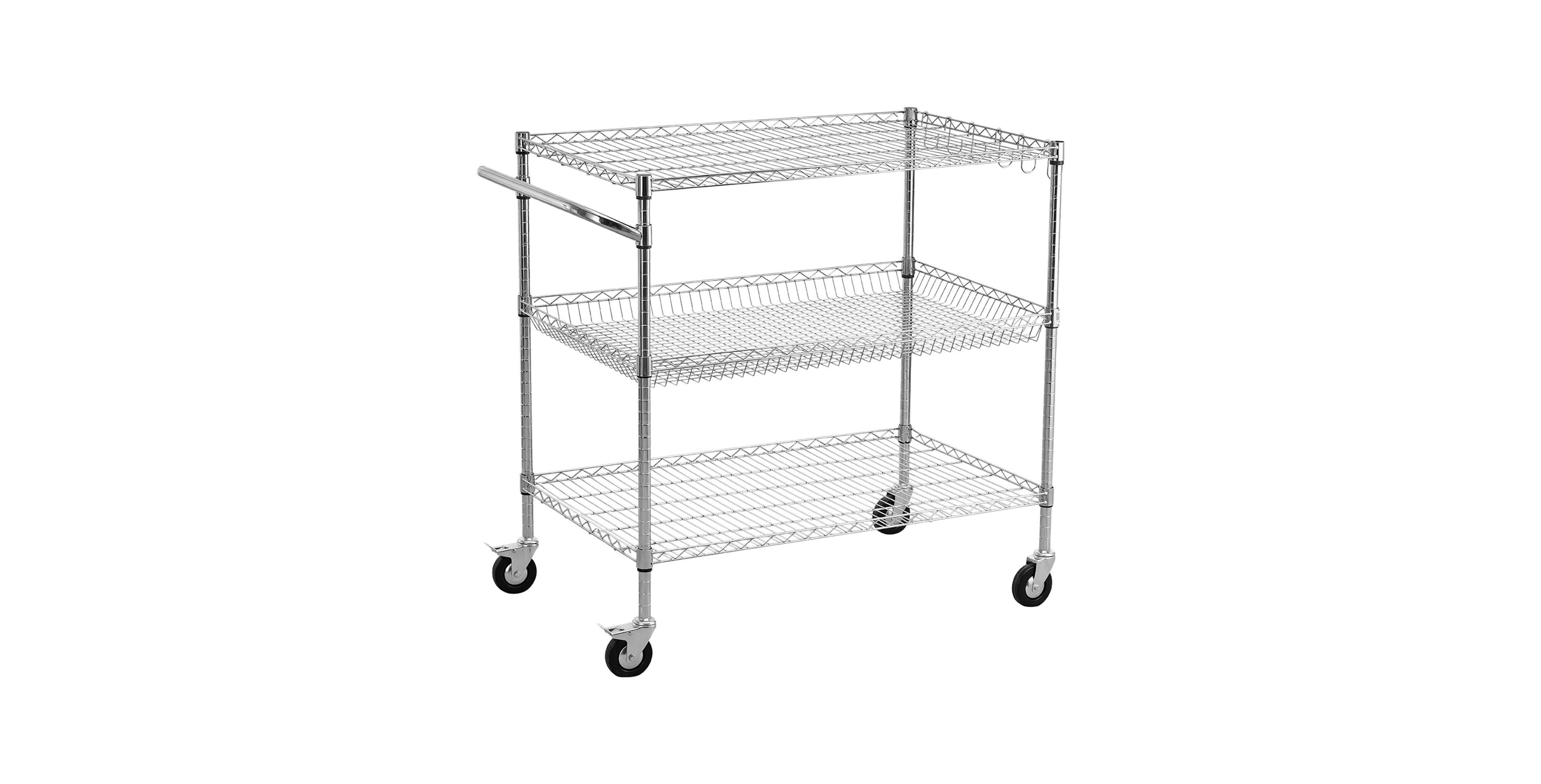 Gouun 40-Inch Wire Utility Cart with 1000-Lb Load Capacity