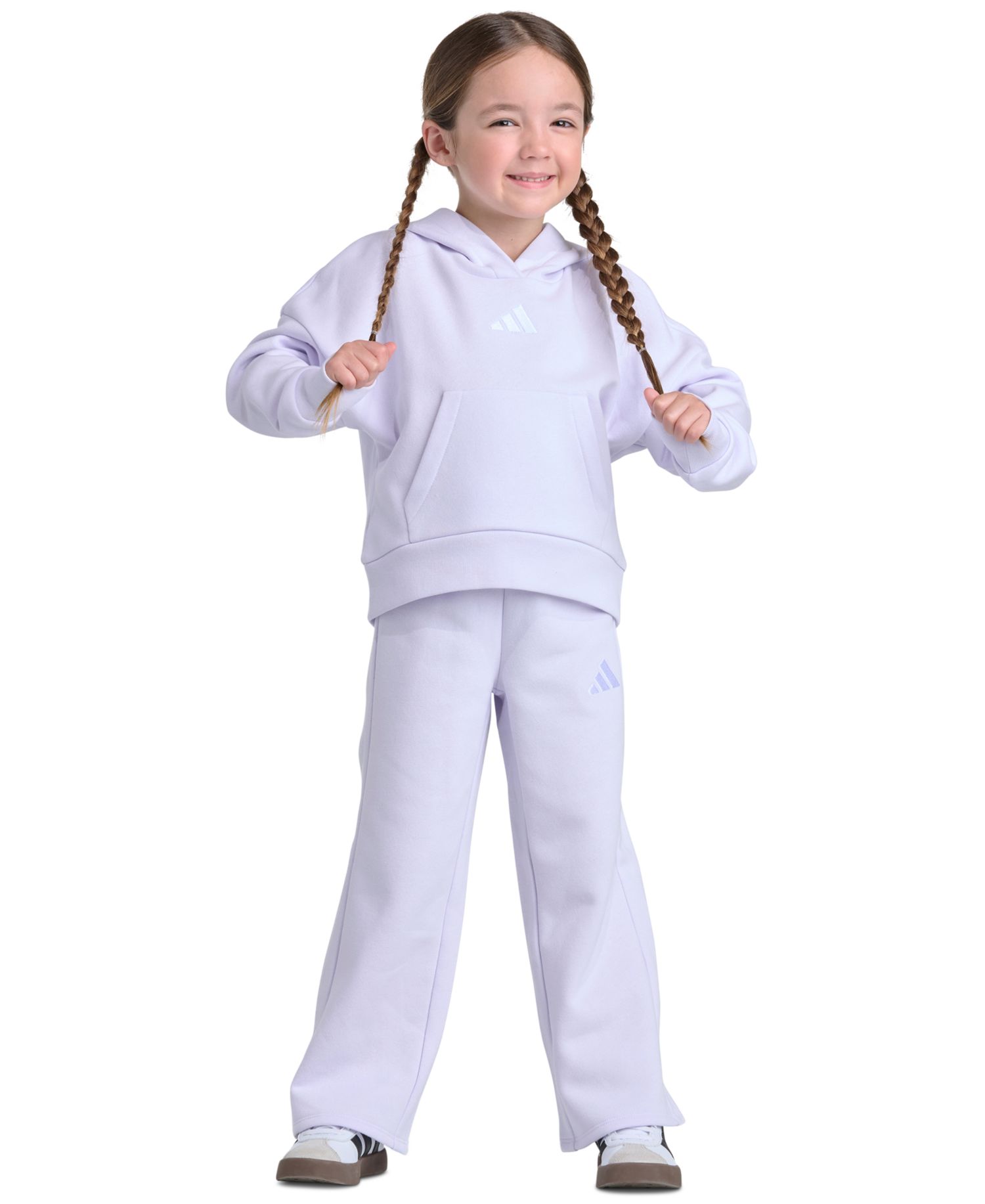 Girls' 2T-6X Pullover Hoodie and Wide-Leg Pants, 2-Piece Set