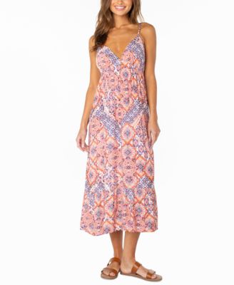 Women's Warm Rays Open Back V-Neck Midi Dress