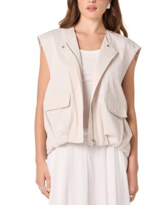 Women's Radley Band Collar Sleeveless Cargo Vest Jacket