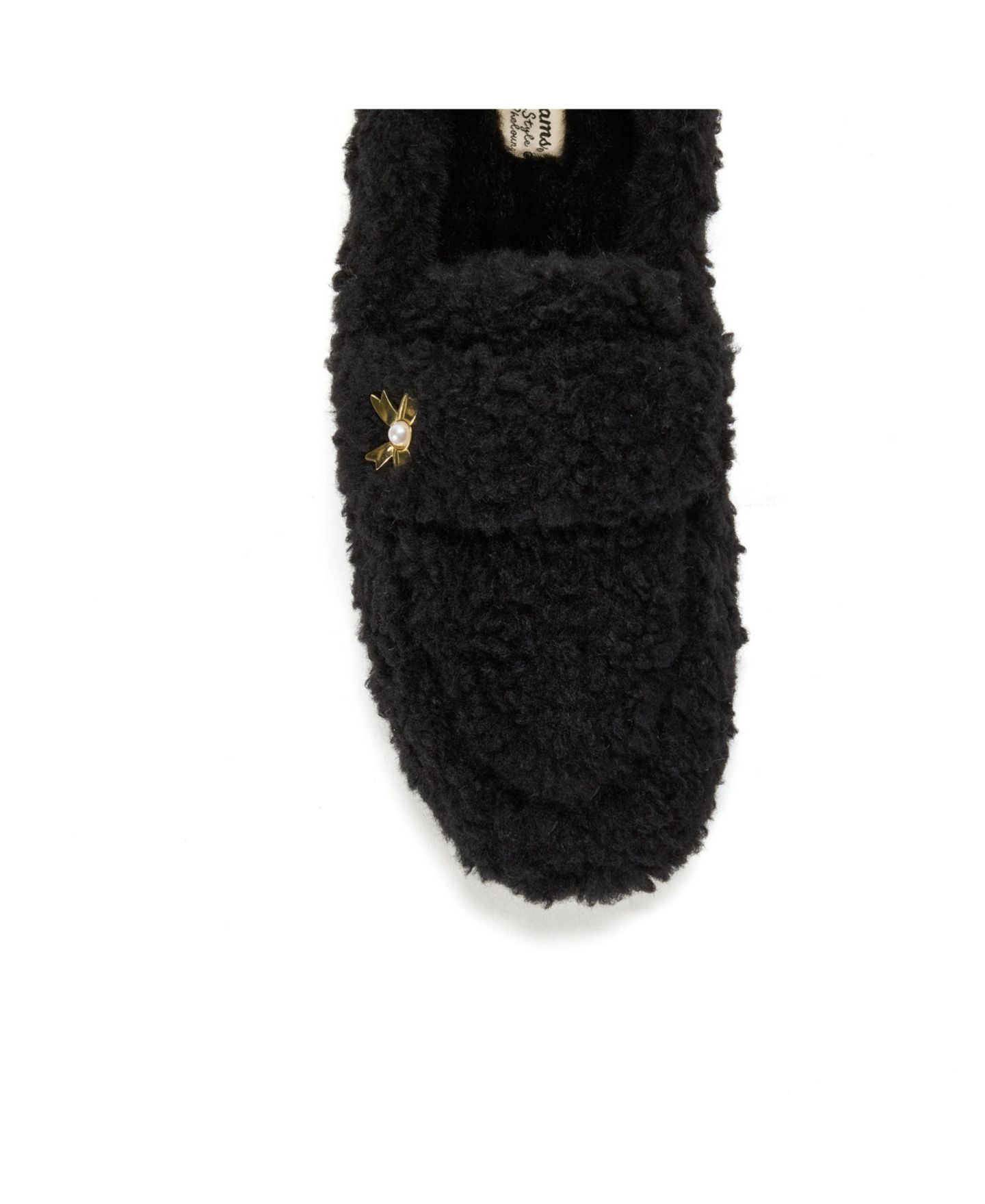 Женские туфли Dearfoams Madeline Luxe Teddy Loafer, цвет: Чёрный — фото 8