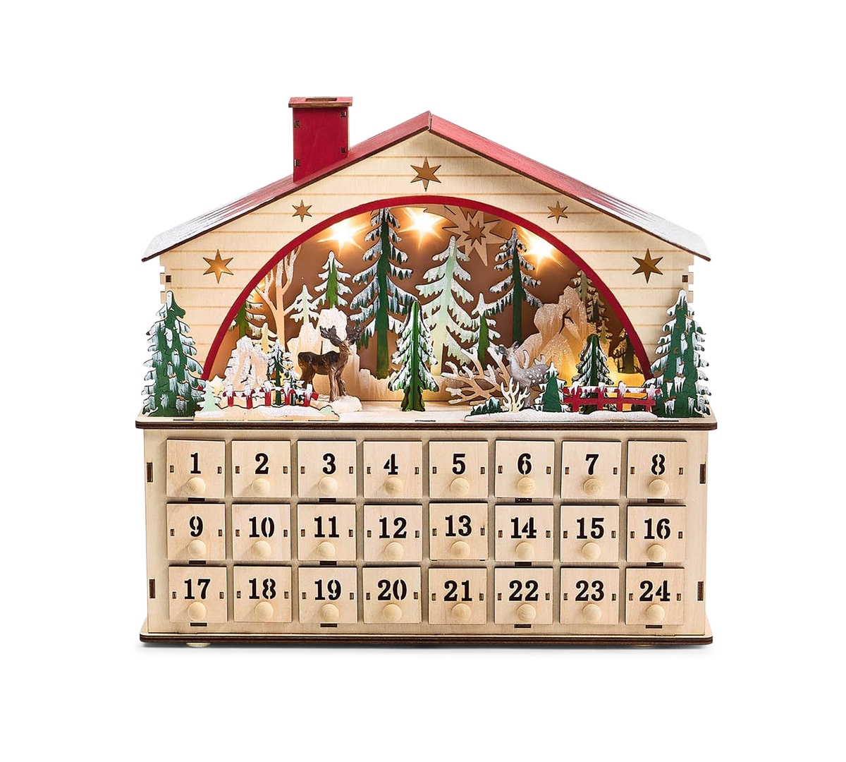 Holiday Lane Heritage Cabin Advent Calendar with Led Lights, Macy's Exclusive