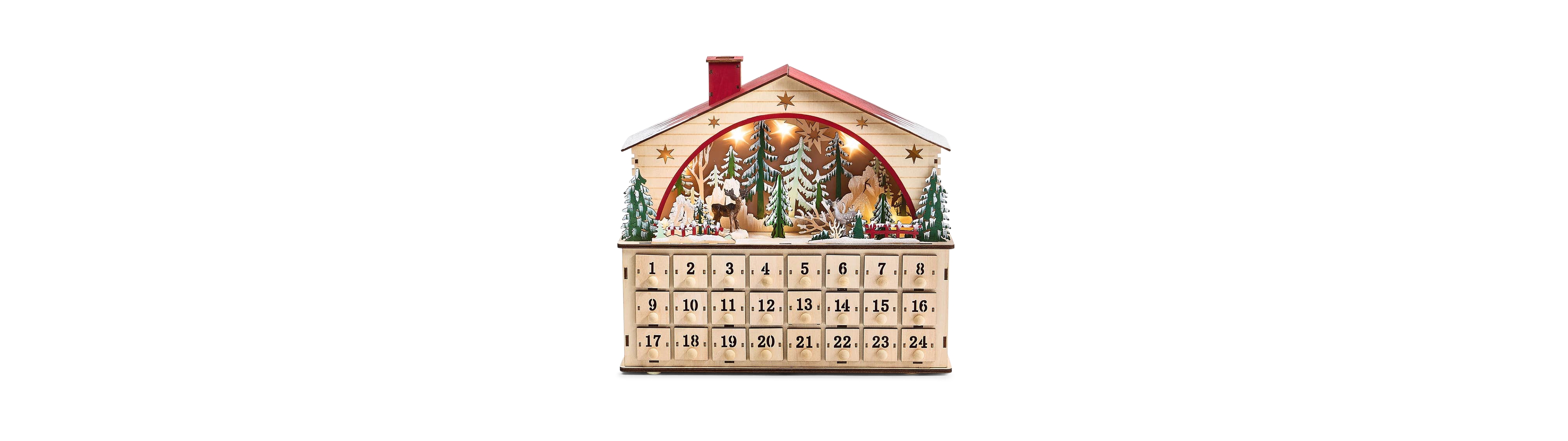 Holiday Lane Heritage Cabin Advent Calendar with Led Lights, Macy's Exclusive