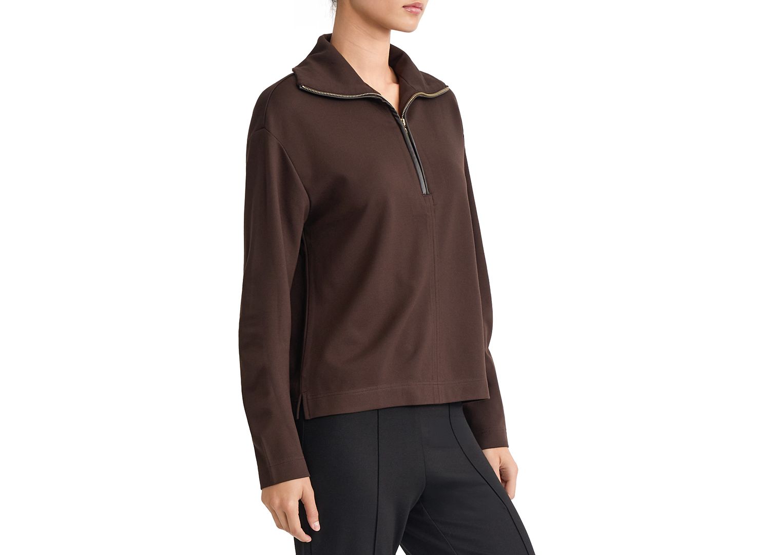Women's Quarter-Zip Long-Sleeve Collared Pullover
