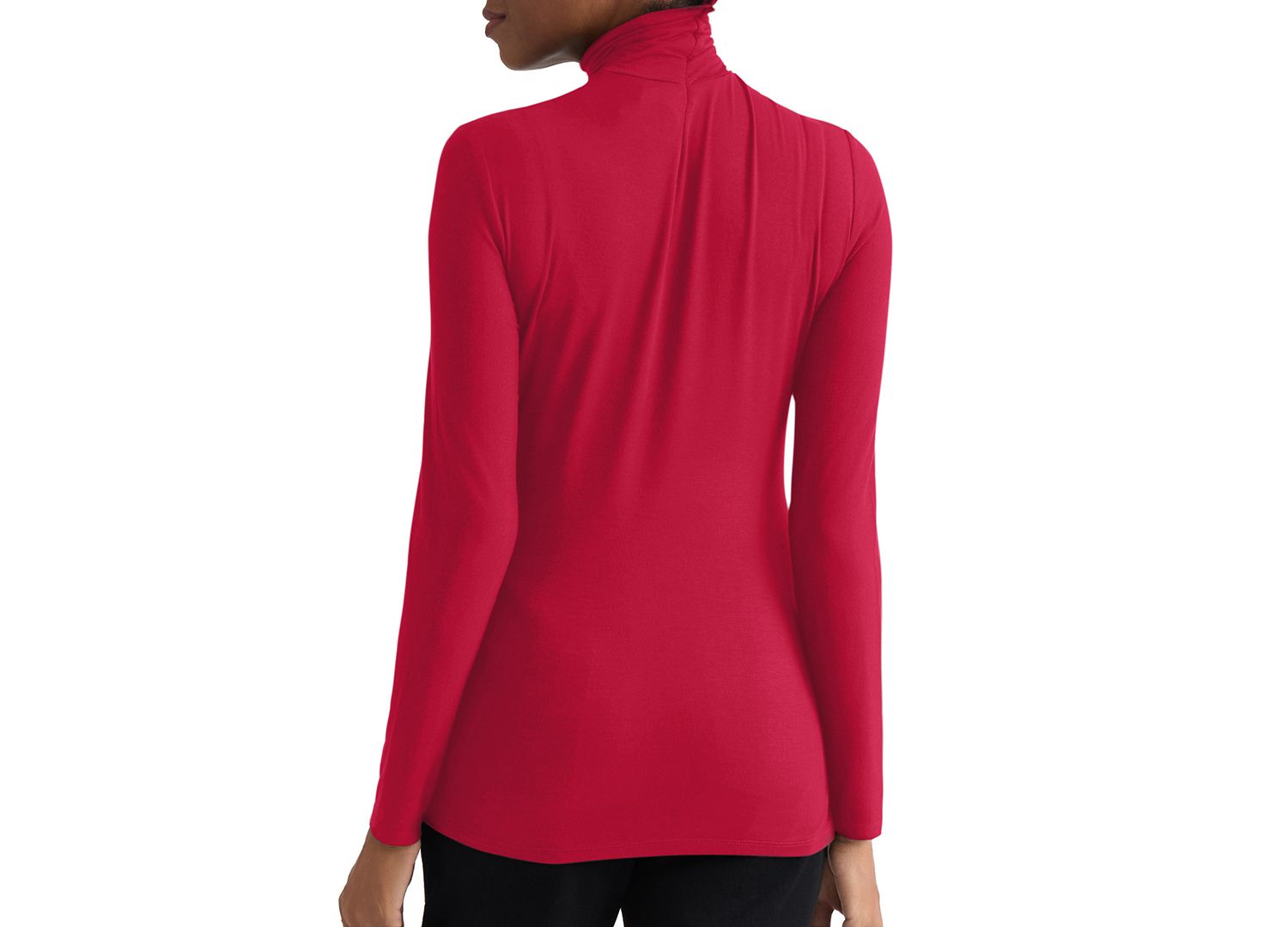 Women's Shirred Pullover Turtleneck Top