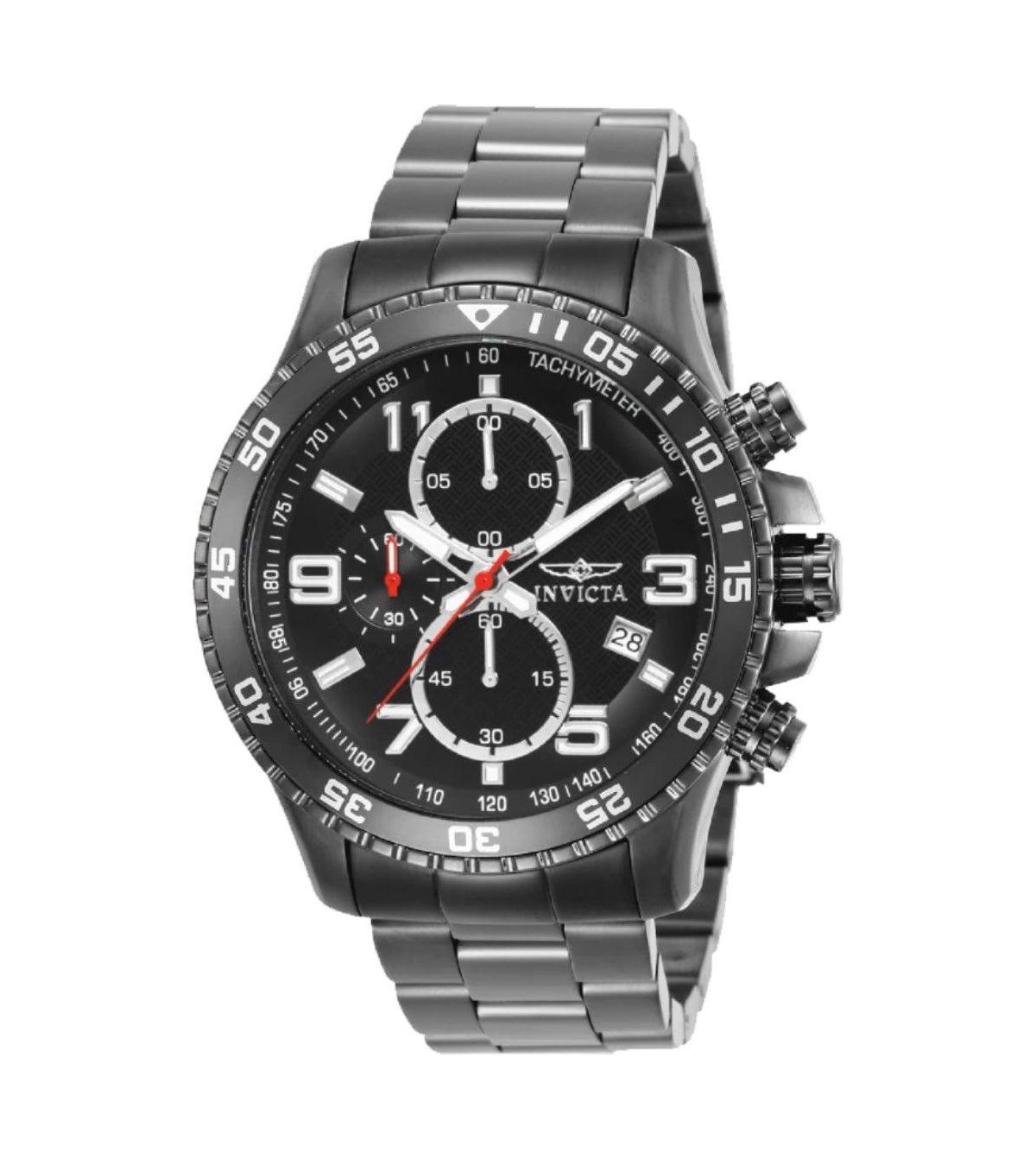 Invicta Men's Quartz Mach Gala Gunmetal Stainless Steel Watch, 48mm